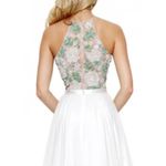 Sherri Hill  Floral Beaded Mini Dress – Beaded Bodice, Chiffon Skirt, Size 2 Photo 2