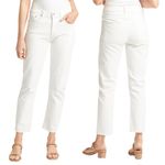 AGOLDE Toni Straight Leg Mid Rise Jeans Ankle Crop Off White Cream Womens 26 Photo 1