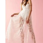 For Love & Lemons Lorena Maxi Gown Dress White Size L Photo 0