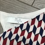 Mulla High Low Ruffle Cut Out Maxi Dress Red Black Geometric Size Medium Photo 10