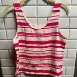 Lush Clothing Lush | Hot Pink & White Striped Sleeveless Cropped Blouse | Size Small Photo 5