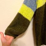 Aerie  Oversized chunky knit Cardigan, colorblock, mohair and wool blend, sz S/XS Photo 7