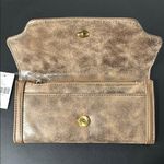 Anthropologie  Rose Gold Wallet with Geometric Flap Photo 2