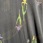 VTG 90s Black Cotton Moody Floral Maxi Shirt Dress 3/4 Long Sleeve Sz 3X Boho Photo 2