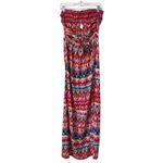 Angie Boho Beachy Strapless Smocked Babydoll Maxi Dress Size L Whimsical Resort Wear Photo 3