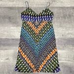 Calvin Klein  Jersey Knit Cami Tank Dress Womens 8 Abstract Multi Print Y2K Artsy Photo 3