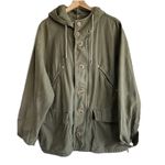 Free People  Joshua Tree Utility Jacket in Military green cotton Oversized M Photo 1