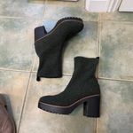 Chinese Laundry  Green Sweater Knit Lugg Sole Booties Size 8 Platform Photo 2