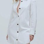 Madewell  Denim Oversized Mini Shirtdress In Tile White Photo 0