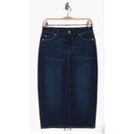 7 For All Mankind NWT  Easy Pencil Denim Skirt Dark Indigo Sz 31 $125 Photo 2