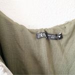 ZARA  Marble Print Bustier Long Sleeve Mini Dress in Green Multi Photo 2