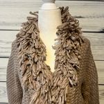 Chico's  Tan Loop Fringe Collar Textured Cardigan Sweater  Photo 6