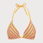 Berlook Plush Texture Stripe Halter Bikini Top ONLY 57 Yellow Photo 7