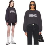 ANINE BING  Gray Blur Miles Sweatshirt Size Medium Photo 1