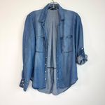 Velvet Heart  Blue Tencel Denim Shirt Small Long Sleeve Photo 3