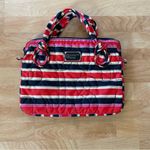 Marc by Marc Jacobs Marc Jacobs Red Navy Blue Multicolor Striped Quilted Laptop Bag Case Nylon 14” Photo 14