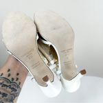 Kate Spade Sandals Womens 8.5 White Embellished Open Toe Ankle Strap Heels Photo 3