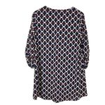 Lush Clothing Lush white navy and burgundy geometric print V-neck shirt dress size small Photo 3