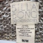 Billabong  Designers Closet Open Cardigan Size Medium‎ Tan Cream Metallic Knit Photo 6