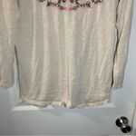Brooks Karen  Tan Knit Embroidered Long Sleeve Top size M Photo 6