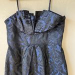 Vtg Dress HOCO Vampy Whimsigoth Evening Dark Romantic Addams Wednesday Grunge M Blue Size 6 Photo 3