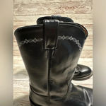 Justin Boots  J Diamond L3233 Black Leather Roper Western Boots Women's Size 6.5E Photo 9