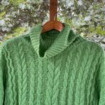 J.O.A. Just One Answer Women's Green Cable Knit Turtleneck Sweater Size L Size L Photo 2