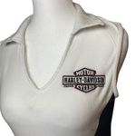 Harley Davidson Harley-Davidson Sleeveless Top White Black Colorblock Logo‎ Patch Medium Biker Photo 1