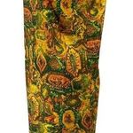 Vintage 70s Hawaiian Painted Sundress Boatneck Round Hem Cotton Medium/ Large Yellow Photo 1