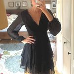 Japna Short Black Flowy Dress Photo 0