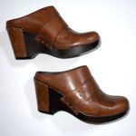 Dansko  Francine Womens Leather Wedge Clogs Heeled Shoes Slip On Brown Size 40 Photo 3