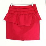 Reiss Selena Red Peplum Silk Blend Mini Skirt Photo 0