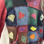 Rising International Vintage Patchwork Zip Up Jacket Size Medium Red Photo 2
