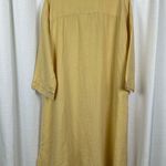 J.Jill Butter Yellow Linen Patch Pocket Button Front Midi Shirt Dress Sz.L Size L Photo 8