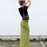 Princess Polly Skirt Womens Green Slit Knotted Waist Size 2 EUC Photo 2