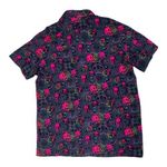 Vitriol Caedia Skull Lightning Pink Grey Women Shirt Size M Button Photo 11