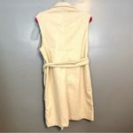 Joie NEW  Cream Sleeveless Waist Tie Mid-length Double Breasted Peacoat Jacket M Photo 4