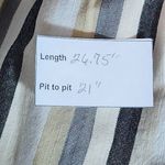 st. john's bay  Cotton Stripe Blouse NWT Size Medium Cream and Black Stripe Top Photo 10