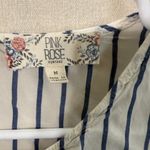 Pink Rose  Black and White Striped Blouse Photo 2