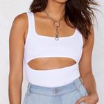 Nasty Gal White Cut Out Bodysuit Photo 0