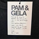 Pam & Gela NWT  Black Split Neck Ribbed Jersey Dress Size P(XS) - RD7017 Photo 7