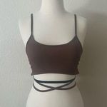 Romwe Brown Criss Cross Tank Top Photo 0
