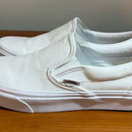 Vans  Classic All White Slip On Canvas Sneaker Skate Neutral Casual W7 Photo 0