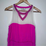 Madison Marcus  NEW Neiman Marcus Hot Pink Silk Rhinestone Mini Blouson Dress XS Photo 1