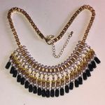 Ny Collection NY Brand Elegant Gold Tone Black and Yellow Beaded Boho Statement Necklace Photo 0