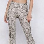 Nasty Gal Snakeskin Print Flare Pants Photo 0