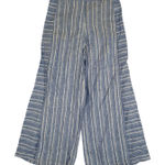 Anthropologie Ett Twa Pants Womens 2P Blue White Wide Leg Striped Sailor Linen Photo 0