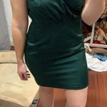 Green One Shoulder Satin Dress Size M Photo 0