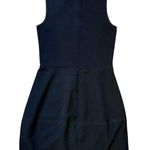 Halston Heritage $325  4 Stretch Knit Midi Dress Mock Neck Sleeveless Black Funky Photo 0