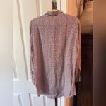 Frank & Eileen  Mary Floral Long Sleeve Shirt Dress Italian Classic Linen Red Photo 3